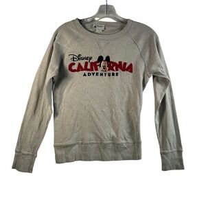 Disney California Adventure Mickey Mouse Gray Raglan Sweatshirt Size S